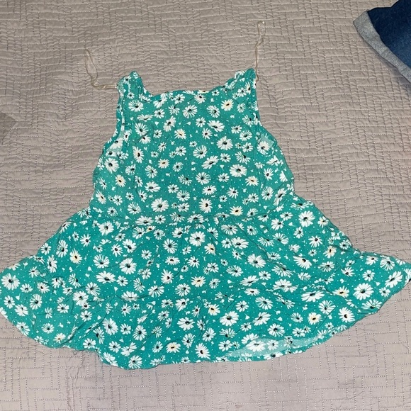 Xtraordinary Teal Floral Kids Dress - Picture 3 of 4